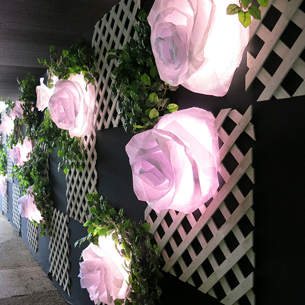 Paper flower lights at Chelsea Flower Show