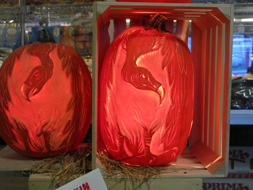 Scary turkey pumpkins